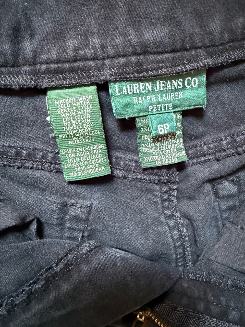 Vintage/Y2K Ralph Lauren Black Jeans - size 6 Petites - Picture 7 of 13